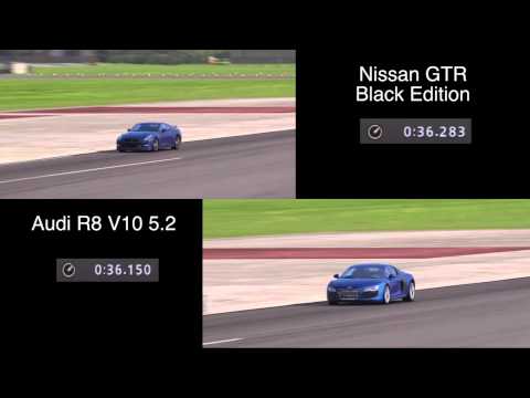 Gran Turismo 5 Nissan GTR Black Edition vs Audi R8 V10 PopScreen